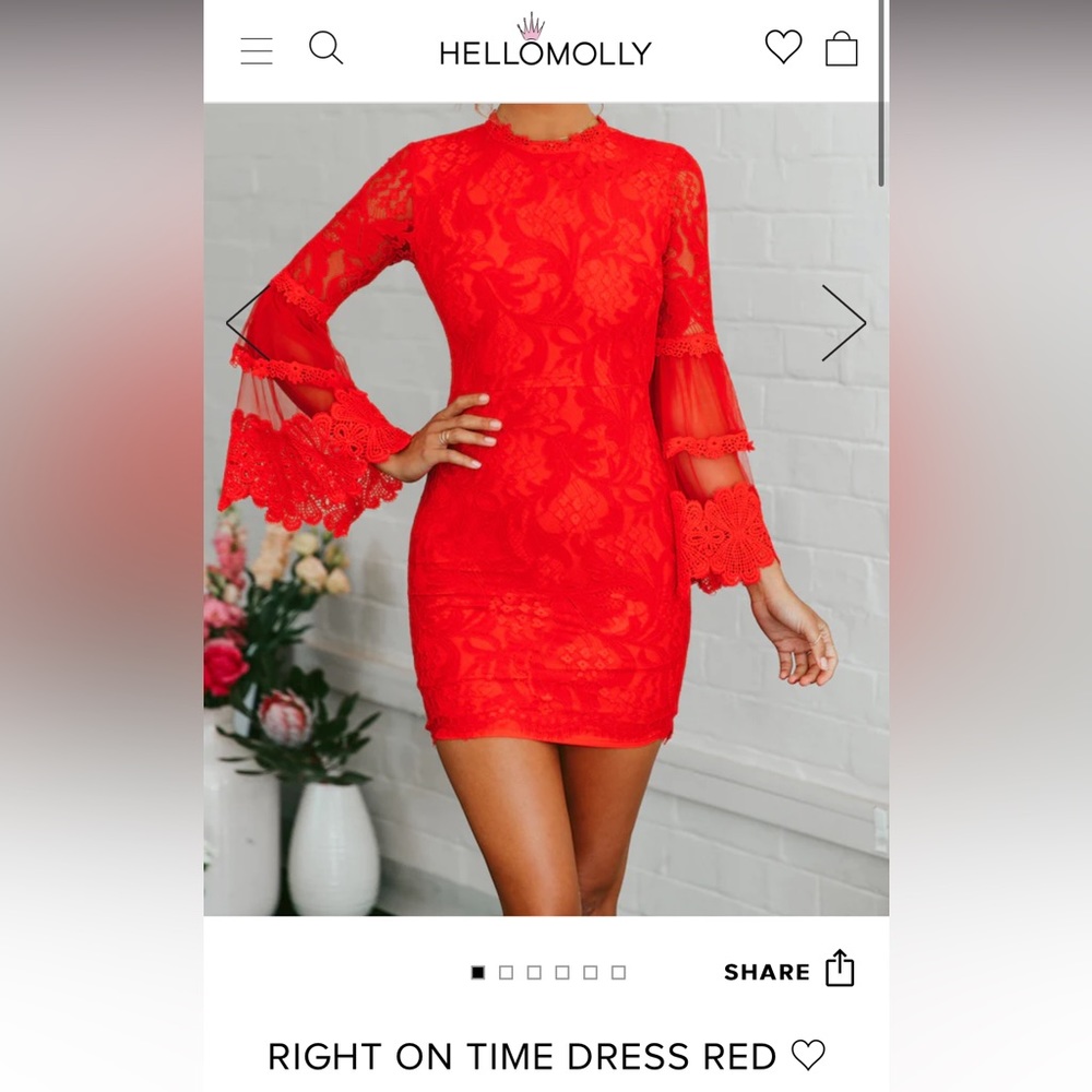 Hello Molly Red Lace Mini Dress